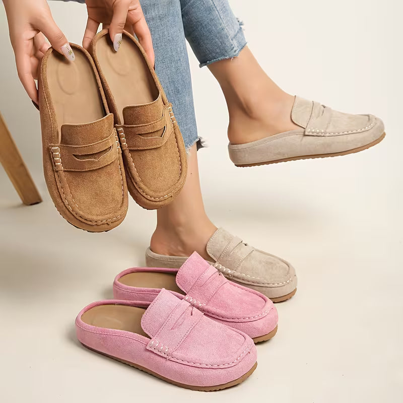 Nora Suede Mule Loafers