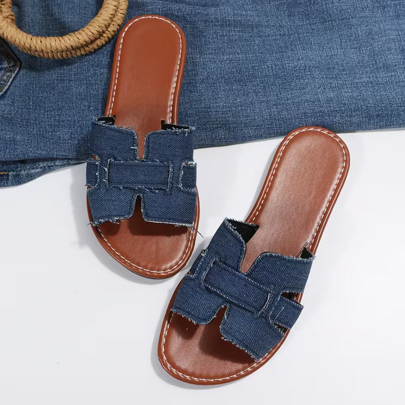 Demi Denim Slides