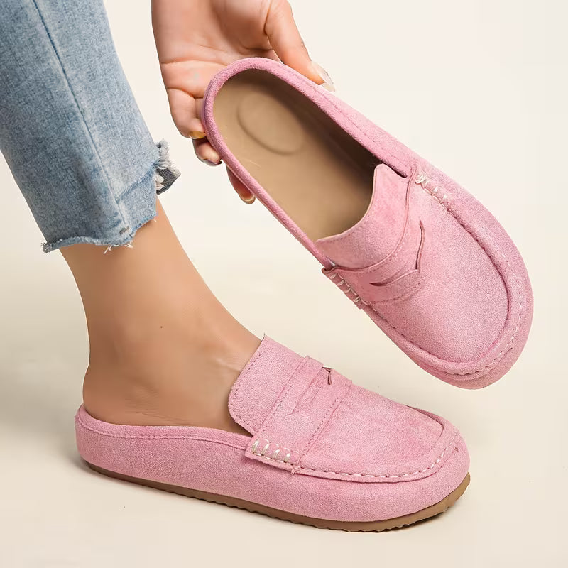 Nora Suede Mule Loafers