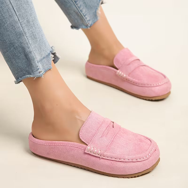 Nora Suede Mule Loafers