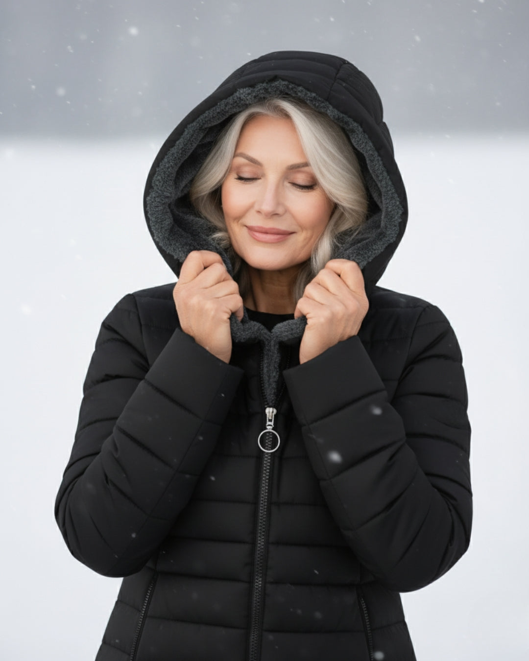 Fleece-Lined A-Line Puffer Coat