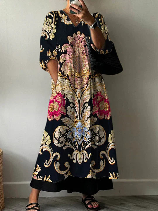 Soft-Touch Printed Maxi Dress
