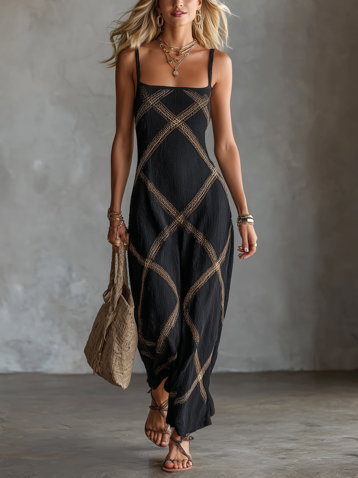 Lightweight Wide-Strap Boho Dress