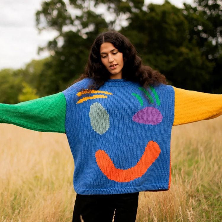 Darlene | Smiley Face Knit Sweater