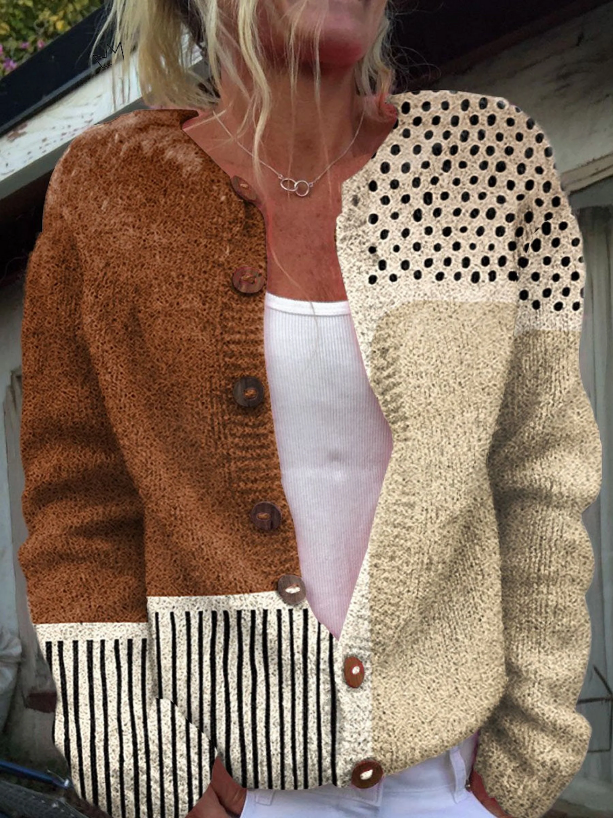 Eloise | Patchwork Knit Cardigan