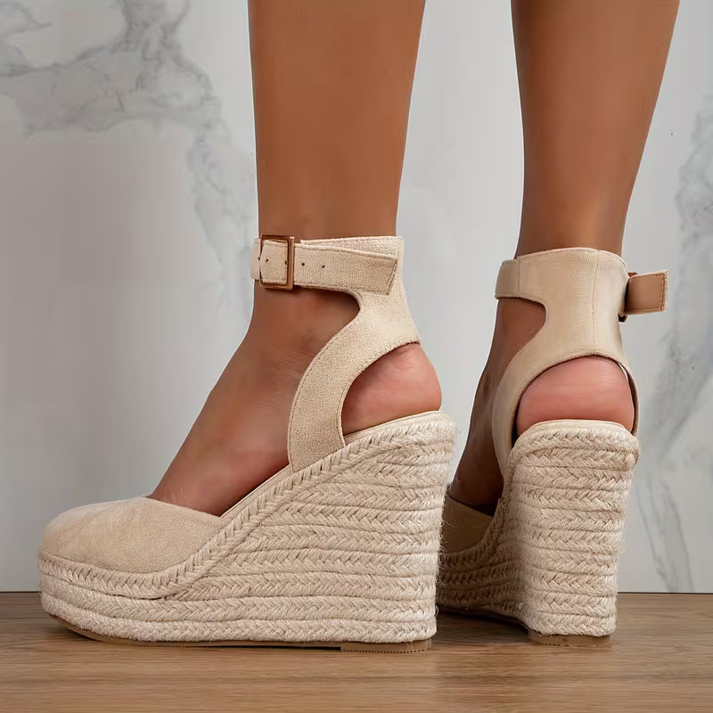 Barcelona Ankle Strap Espadrille Wedges