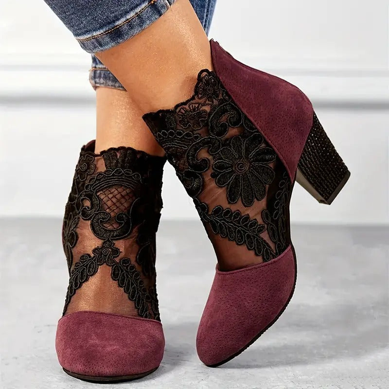 Charlotte Flower Lace Heels
