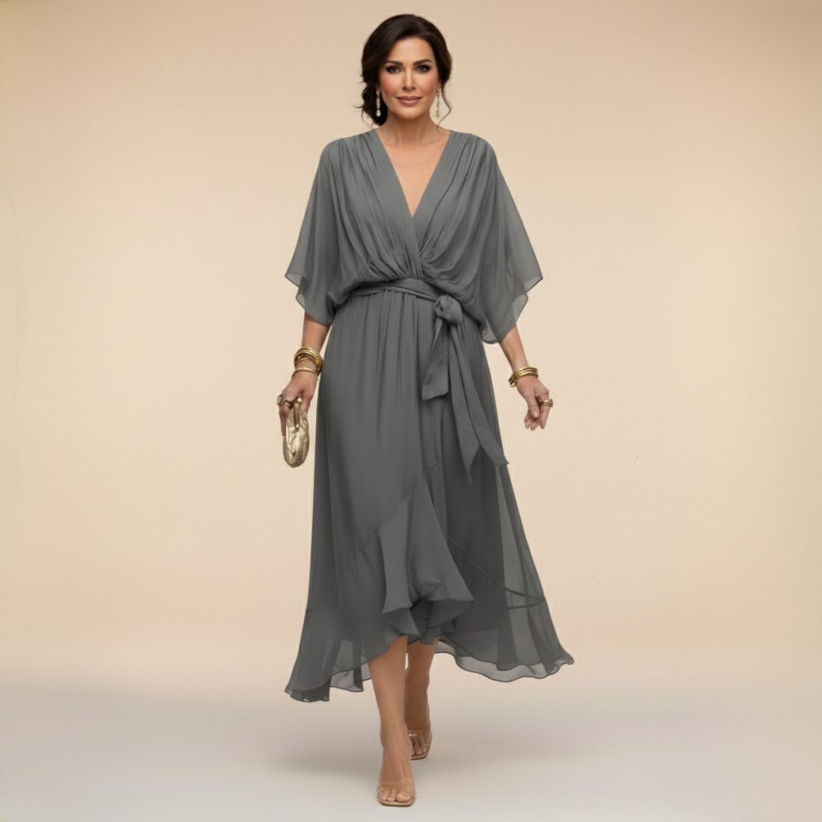 Chiffon V-Neck Dress