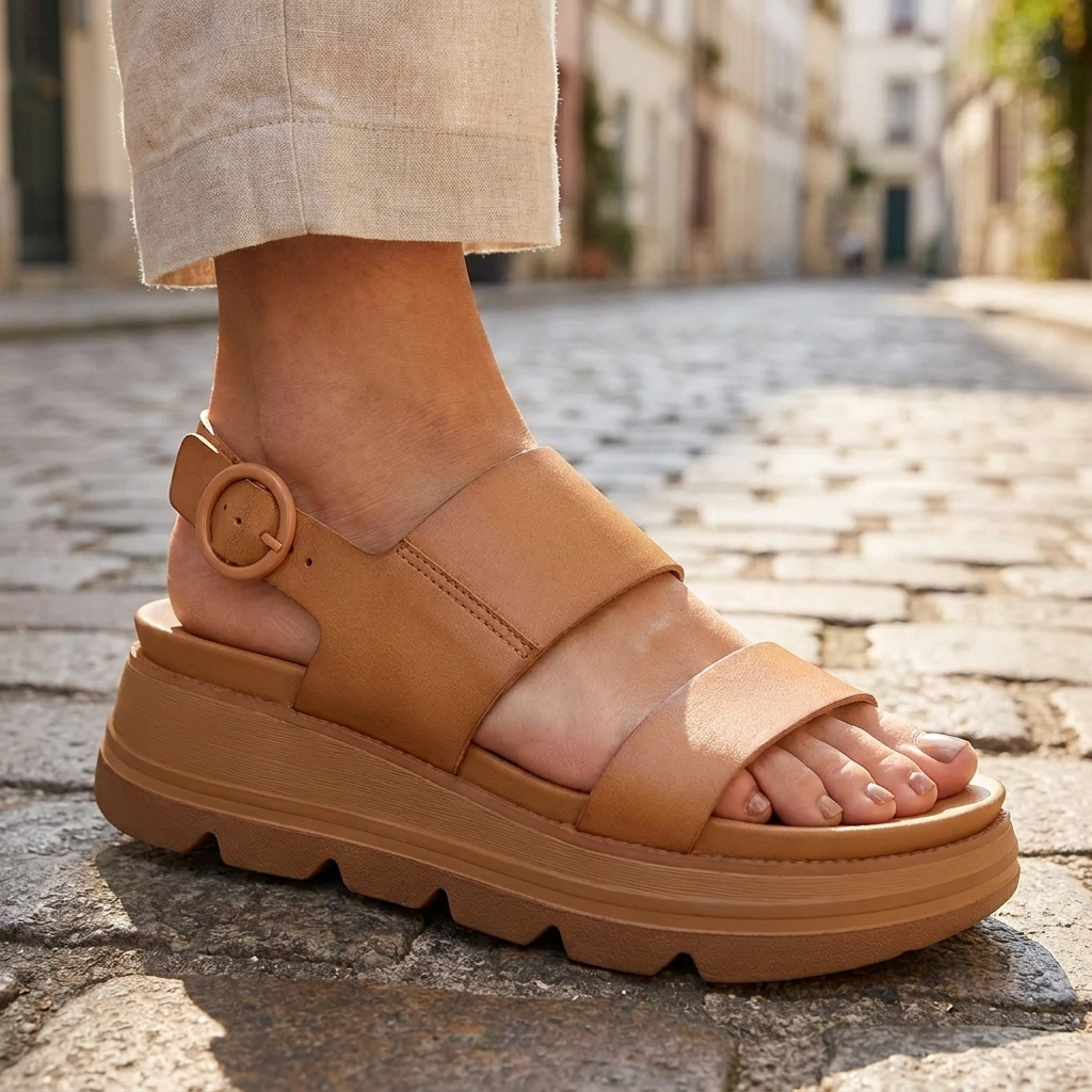 Cushioned Platform Wedge Sandals