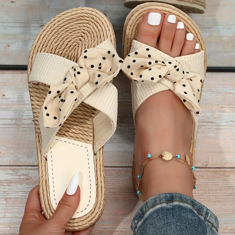 Bella Bow Espadrille Slides