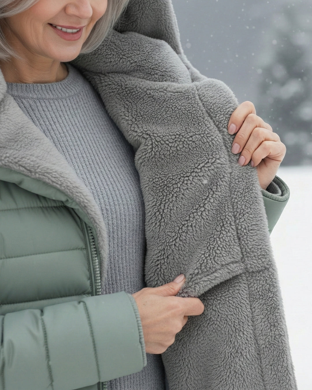 Fleece-Lined A-Line Puffer Coat