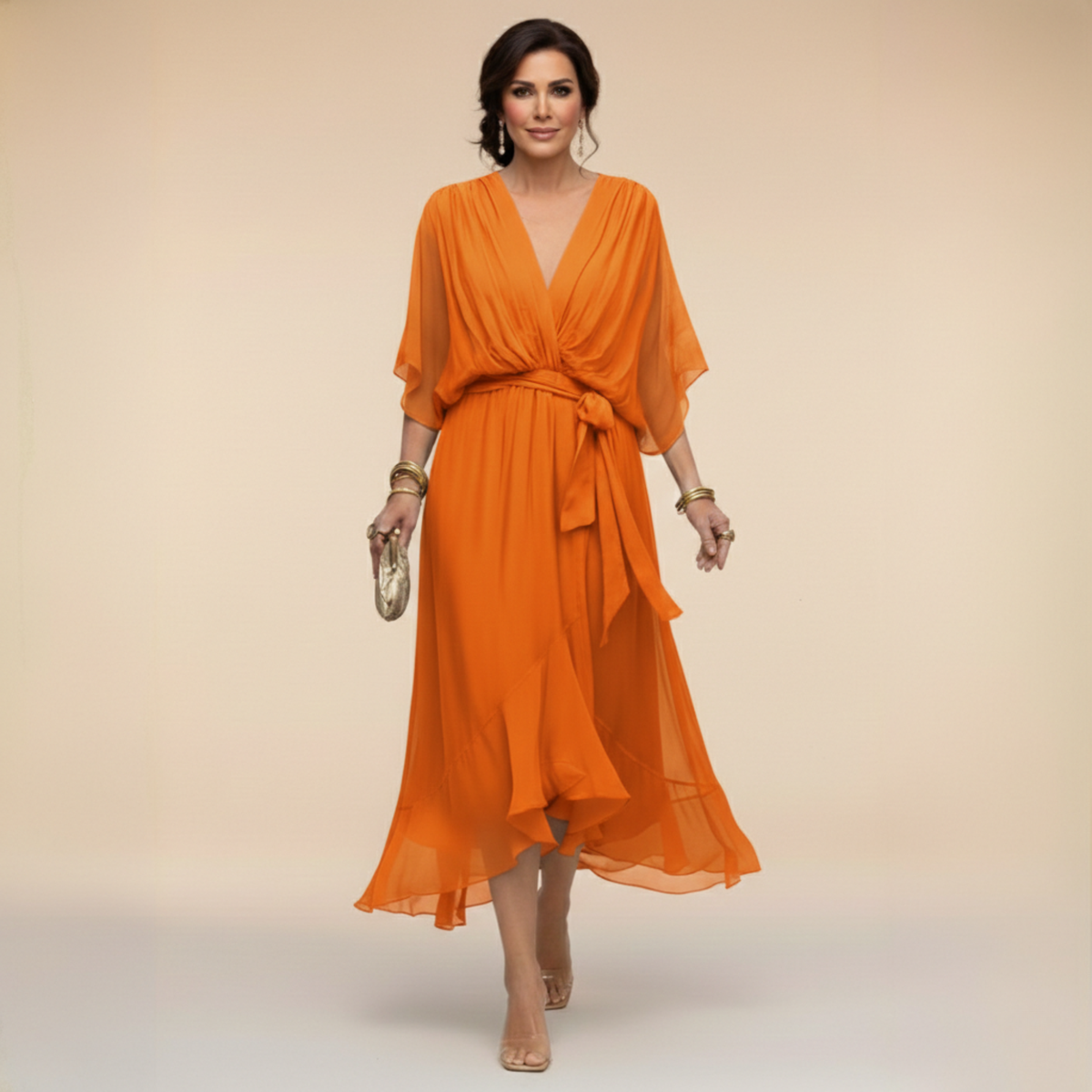Chiffon V-Neck Dress