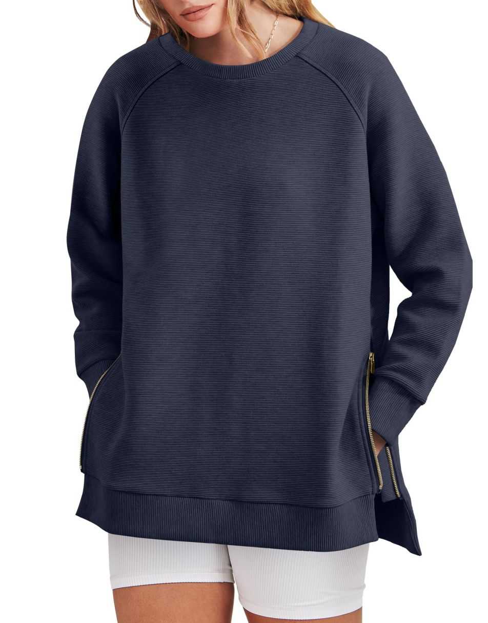 Colette | Zippered Tunic Sweatshirt