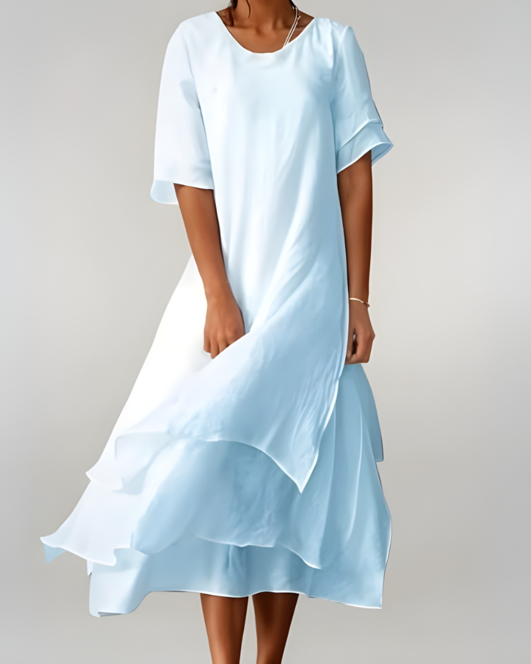 Open-Neck Flowing Maxi Dress