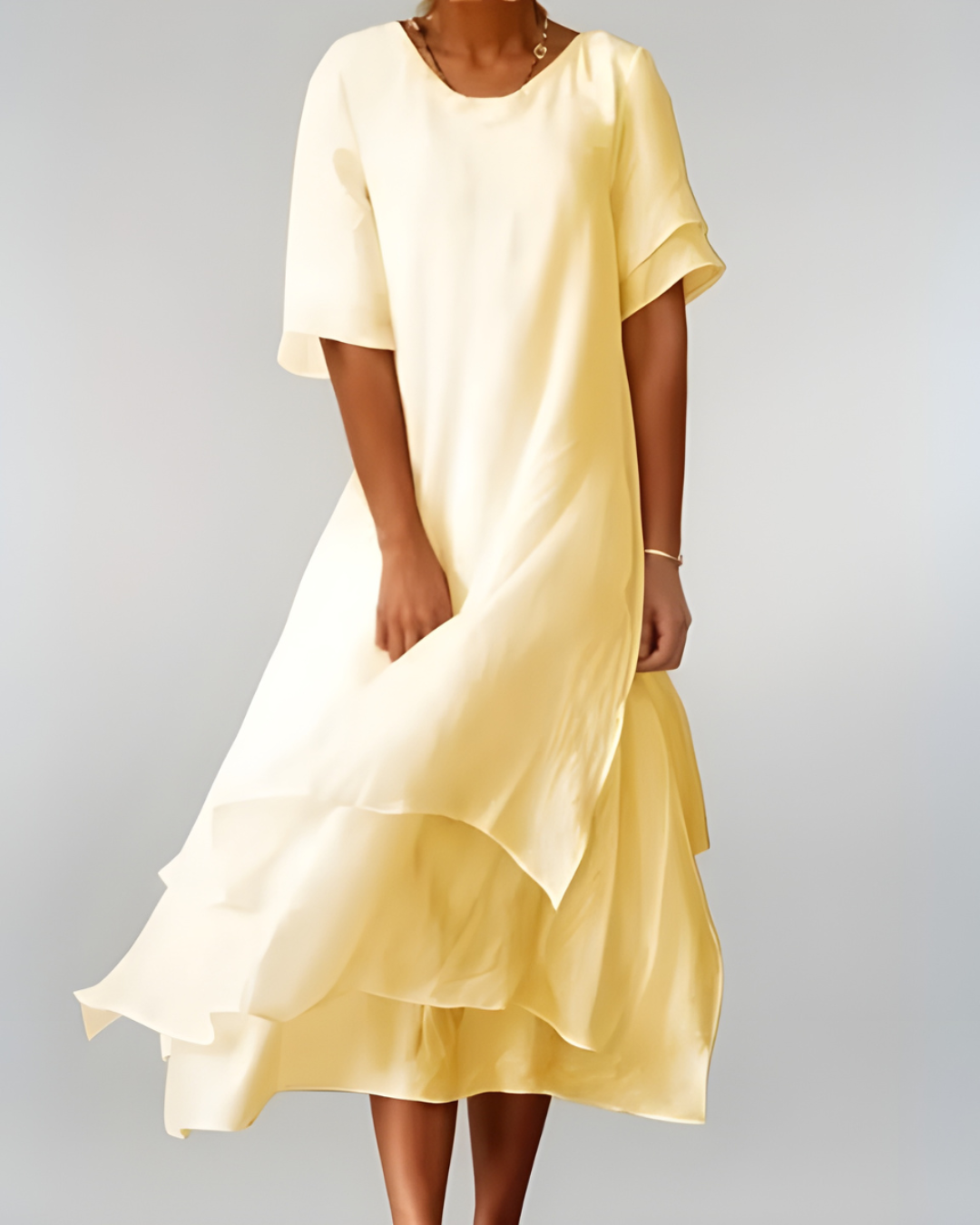 Open-Neck Flowing Maxi Dress