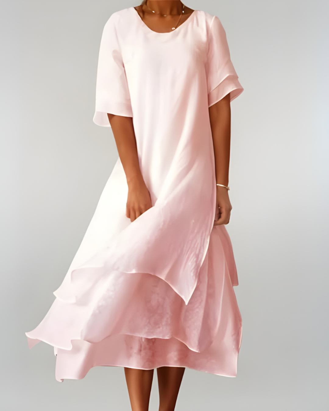 Open-Neck Flowing Maxi Dress