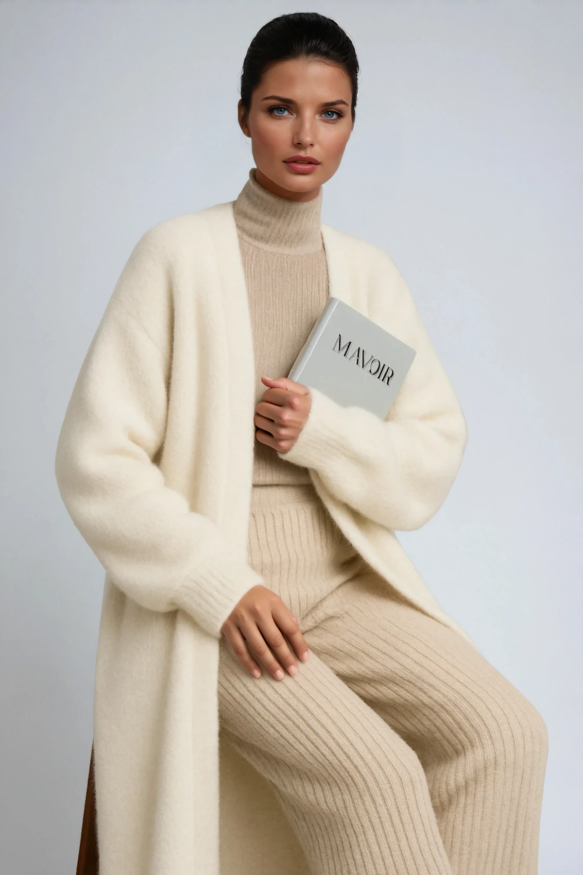 Long Open-Front Cardigan