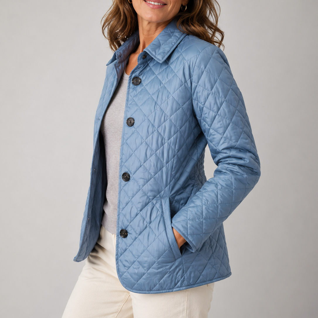 Lightweight Quilted Button Jacket
