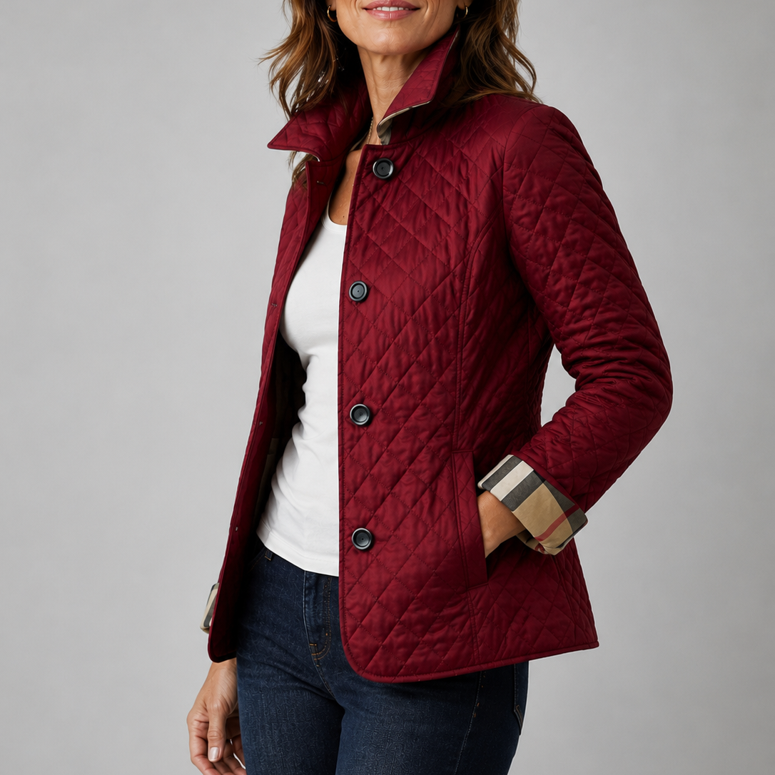 Lightweight Quilted Button Jacket