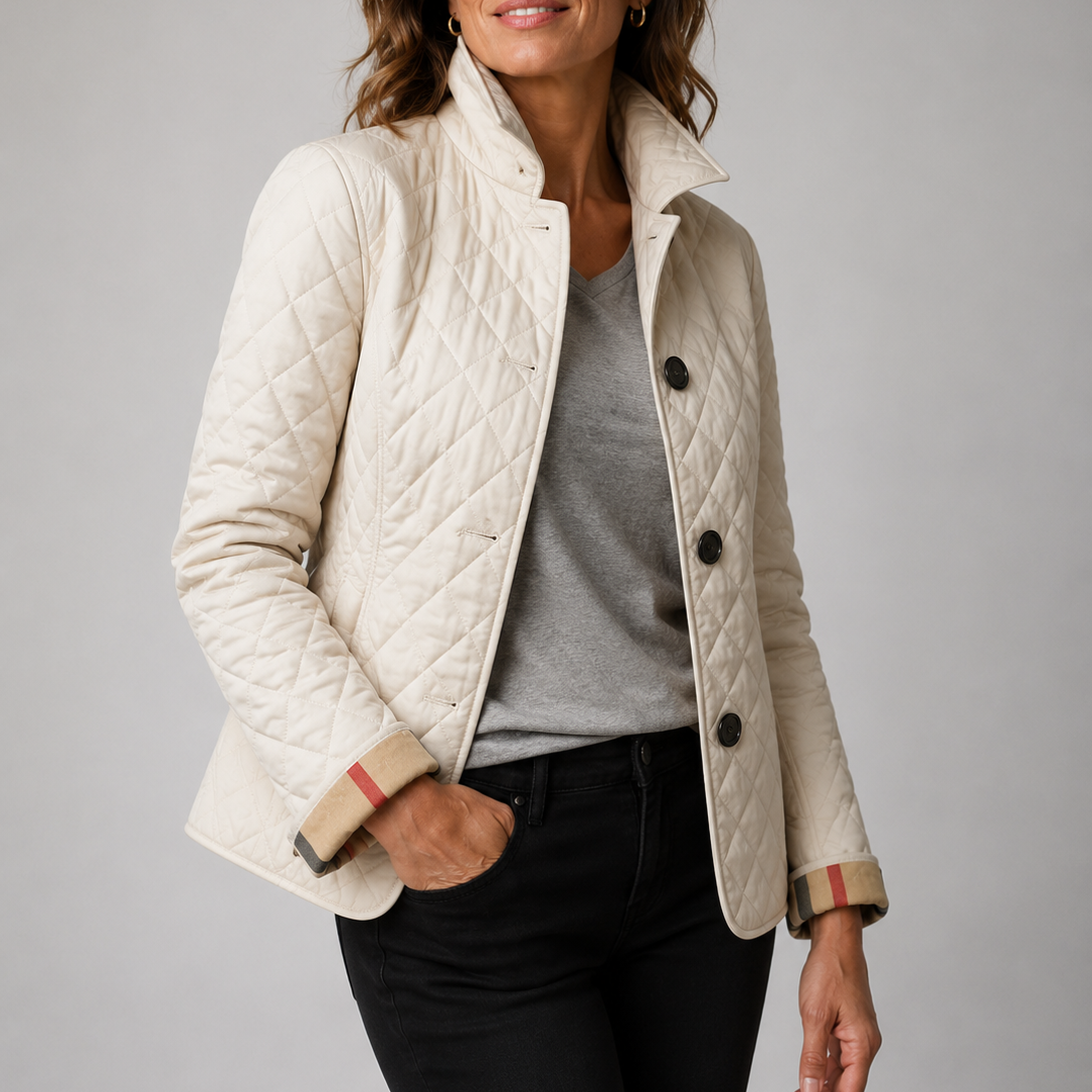 Lightweight Quilted Button Jacket