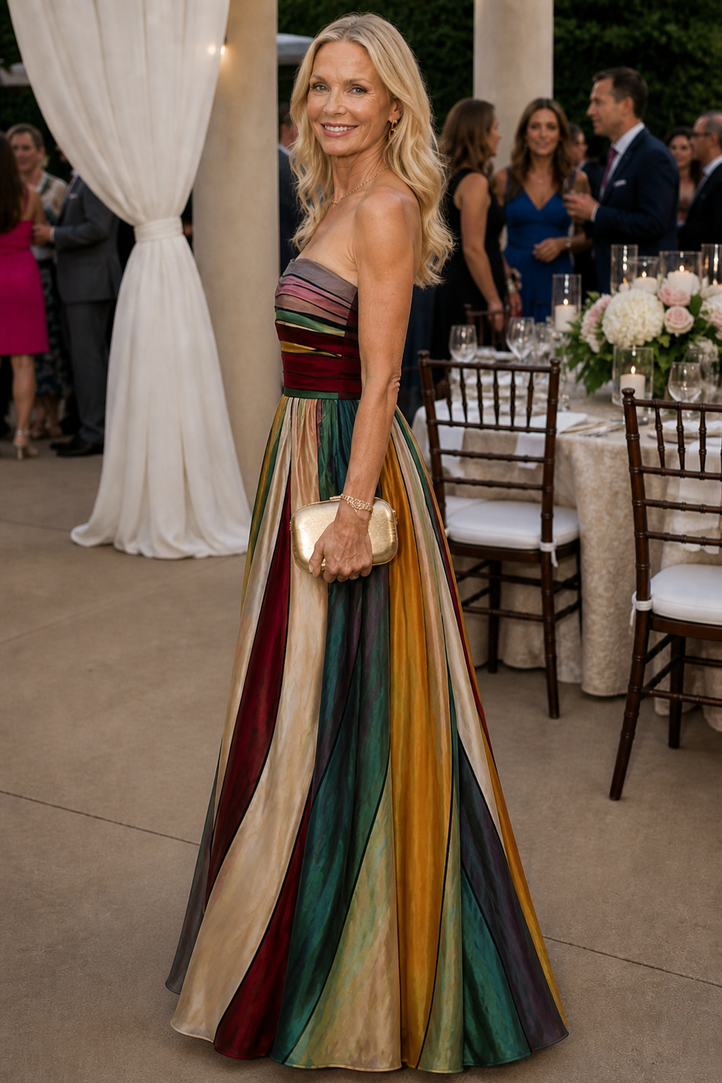 Strapless A-Line Maxi Dress
