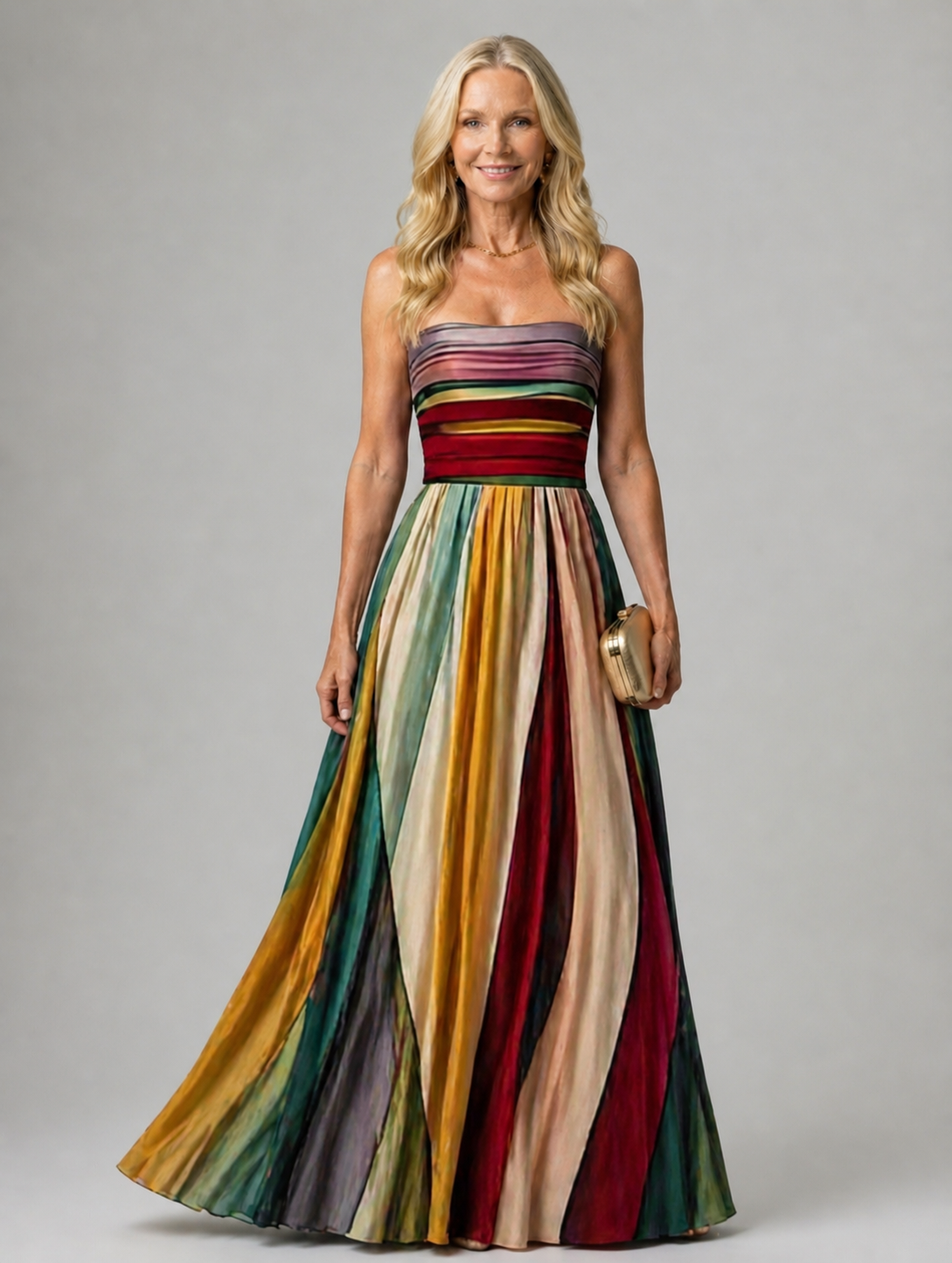 Strapless A-Line Maxi Dress