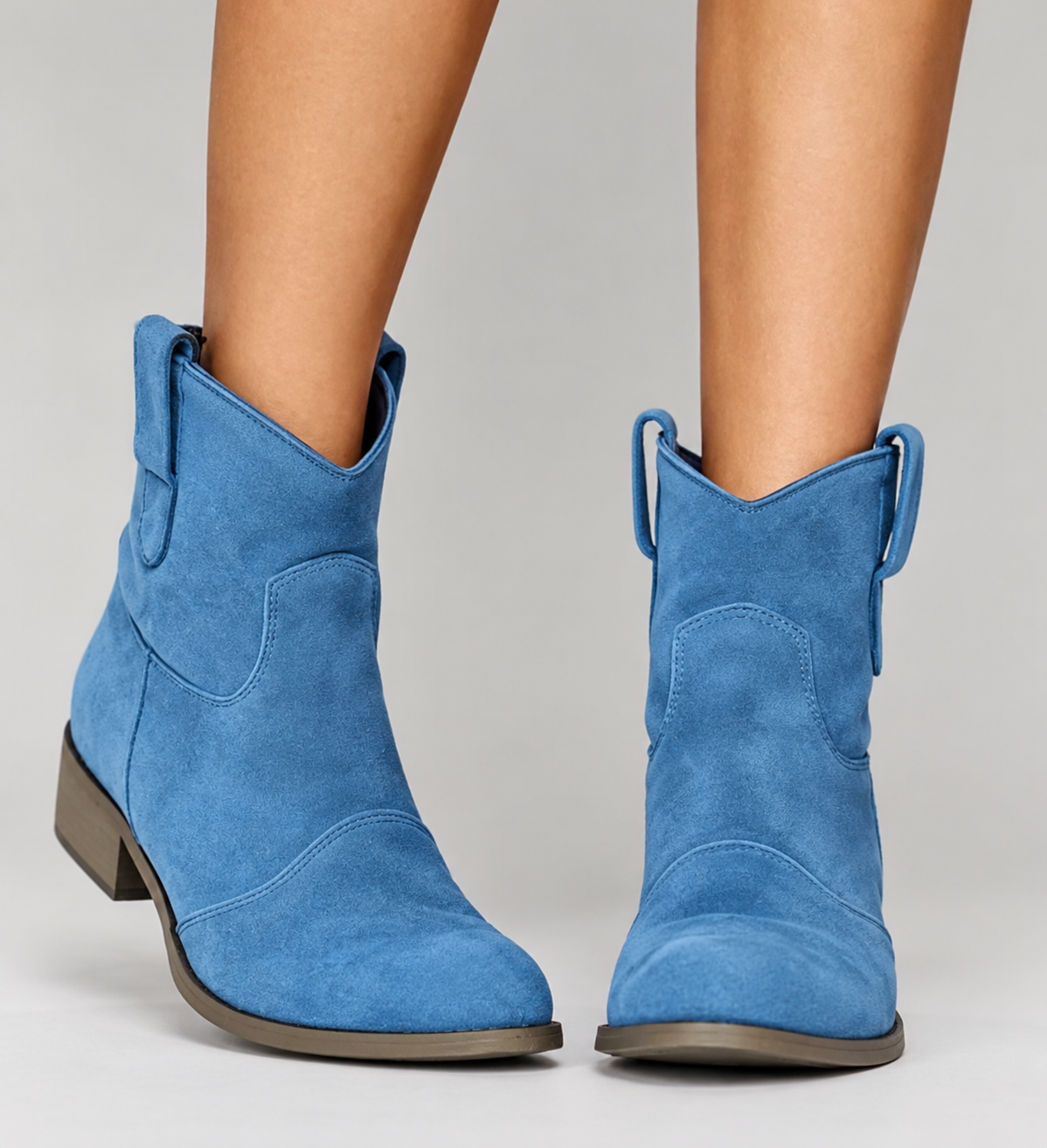 Suede Block-Heel Comfort Boots