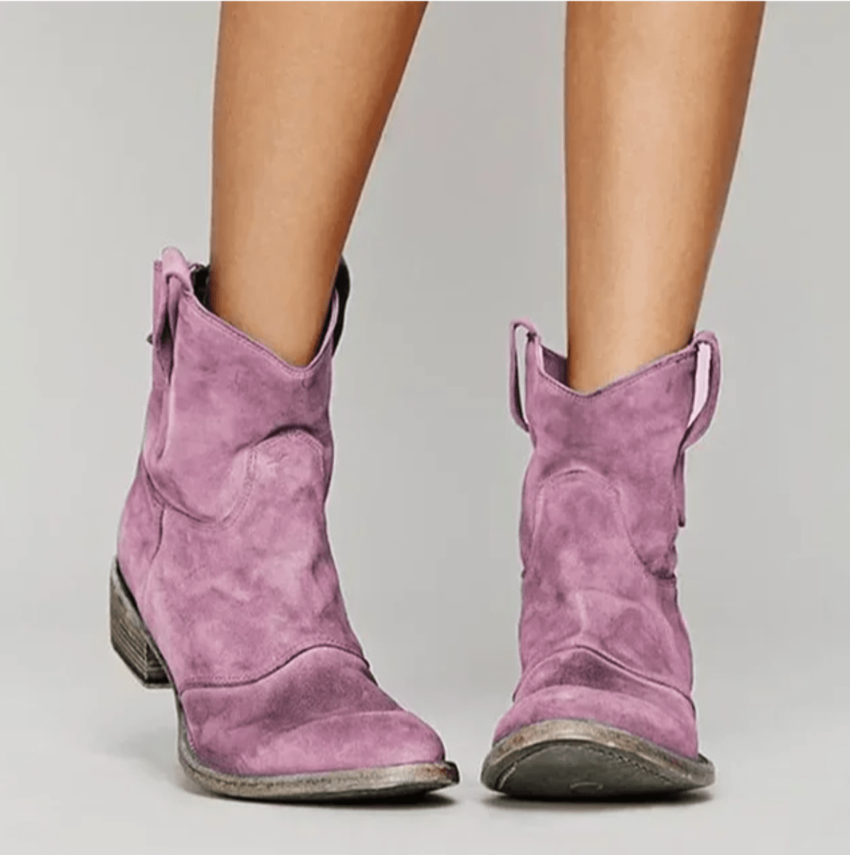 Suede Block-Heel Comfort Boots
