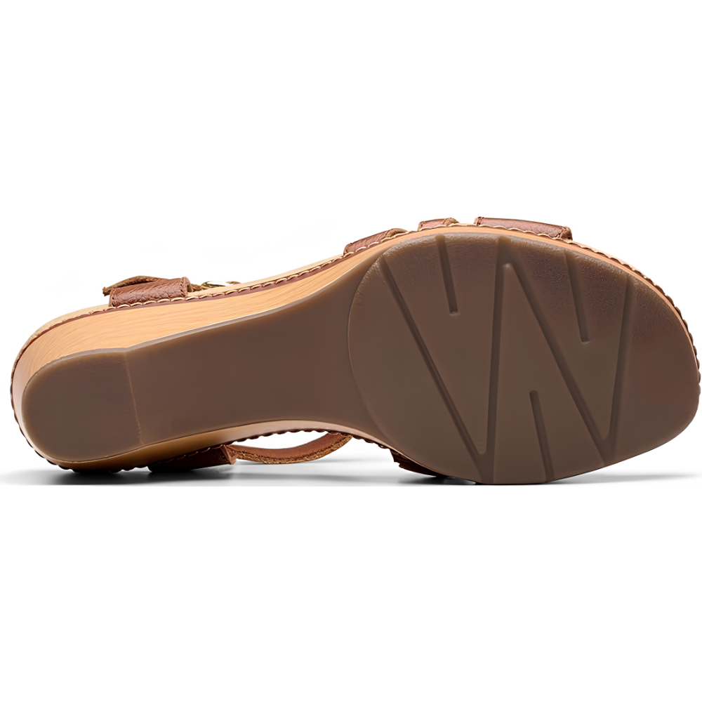 Olivia Leather T-Strap Heeled Sandals