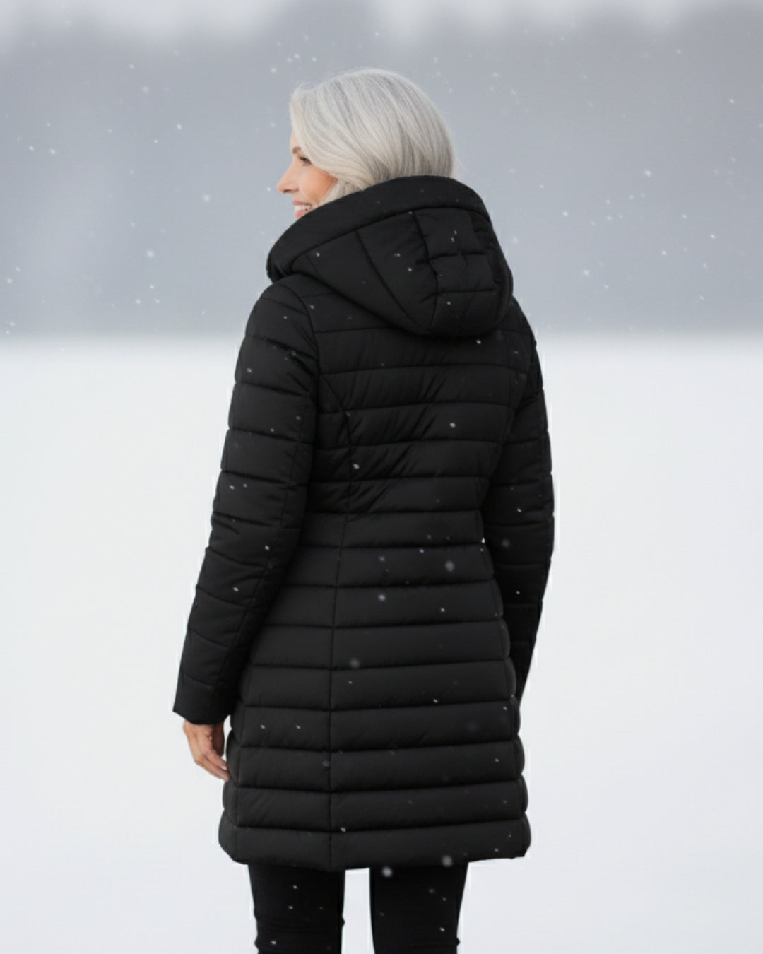 Fleece-Lined A-Line Puffer Coat