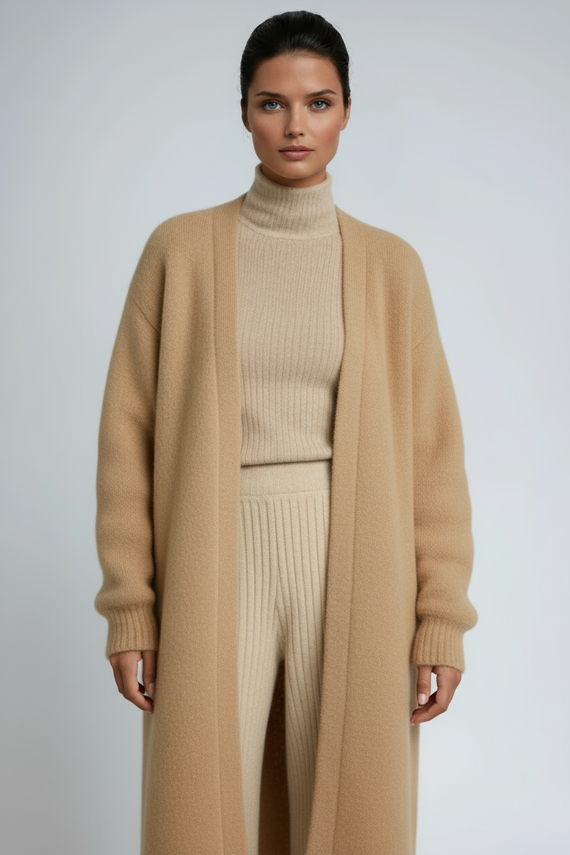 Long Open-Front Cardigan
