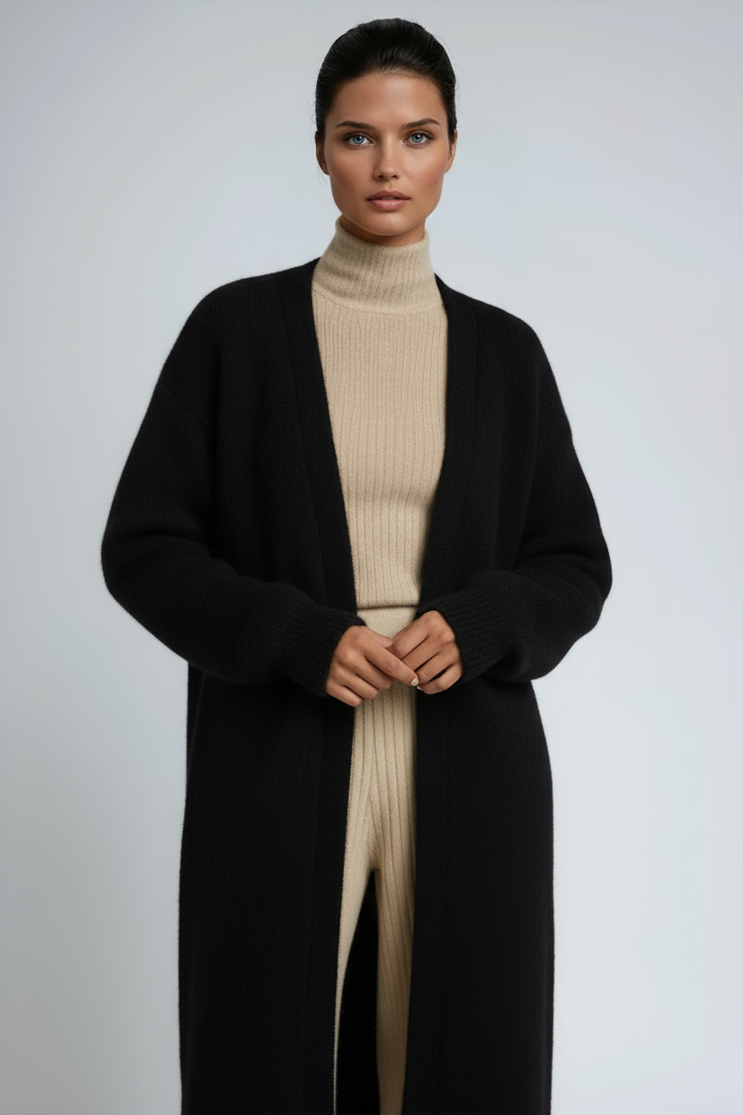 Long Open-Front Cardigan