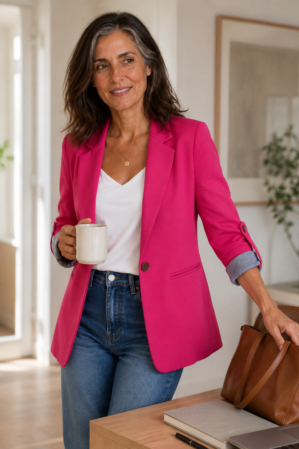 Soft-Knit Lapel Blazer Cardigan