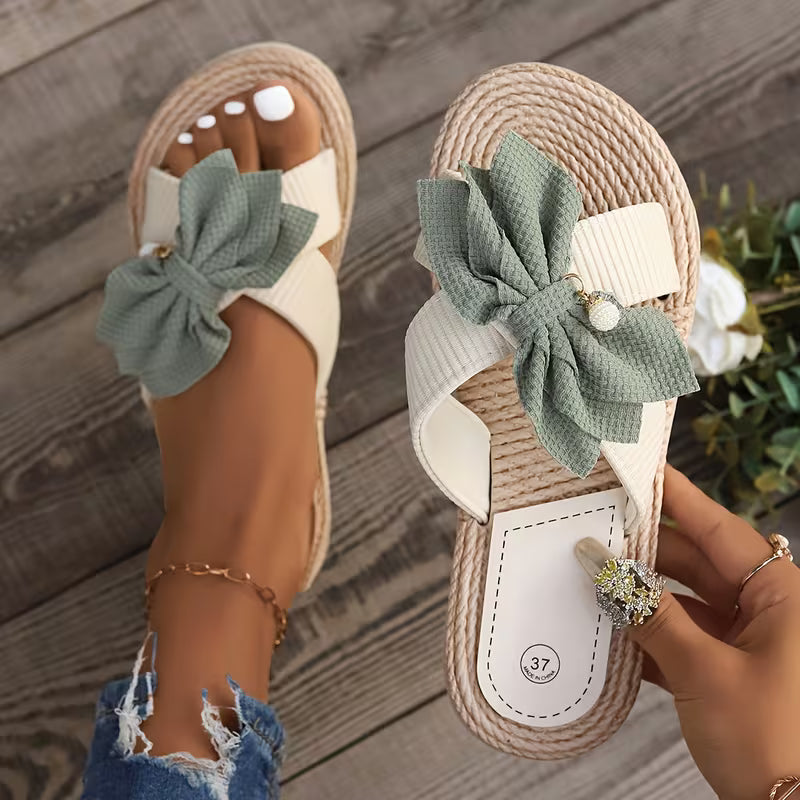 Bella Bow Espadrille Slides