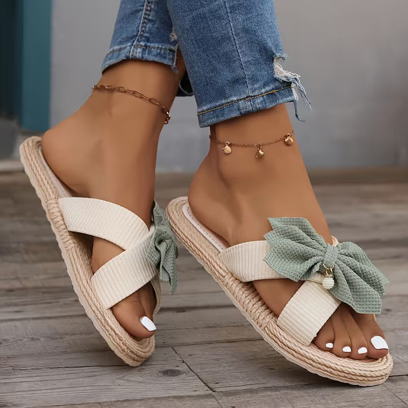 Bella Bow Espadrille Slides