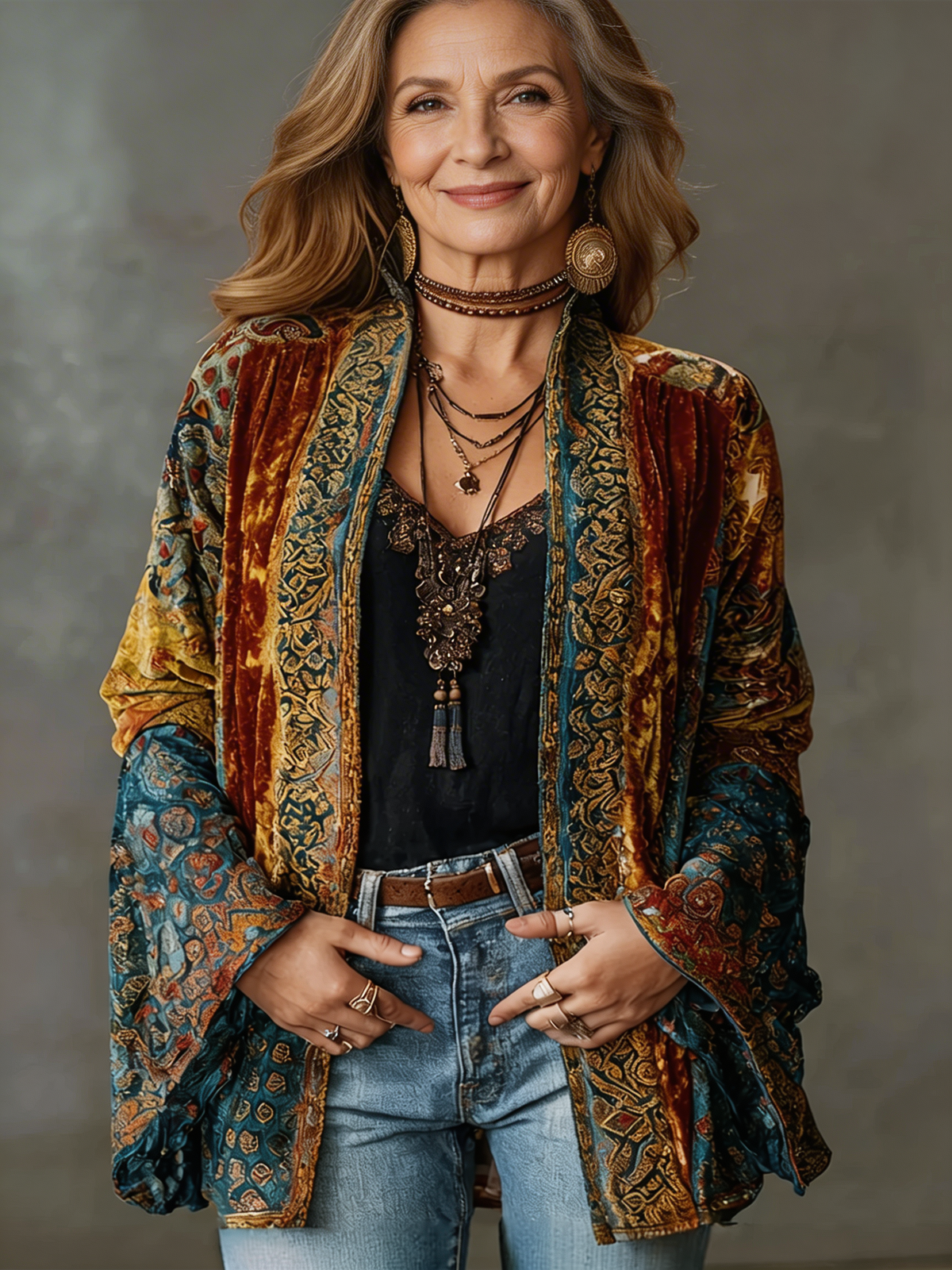 Embroidered Boho Kimono Jacket