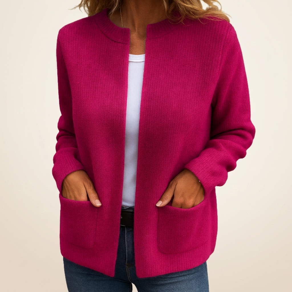 Ribbed Knit Pocket Cardigan