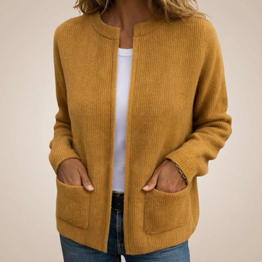 Ribbed Knit Pocket Cardigan