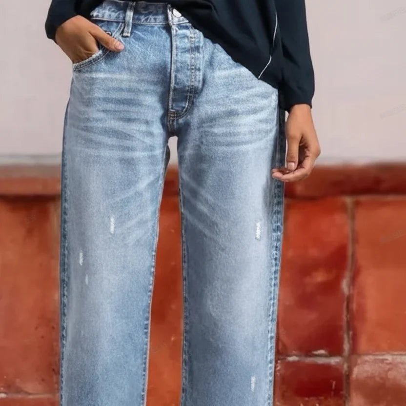 Cropped Straight-Leg Jeans