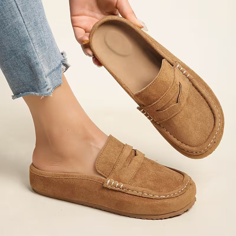 Nora Suede Mule Loafers