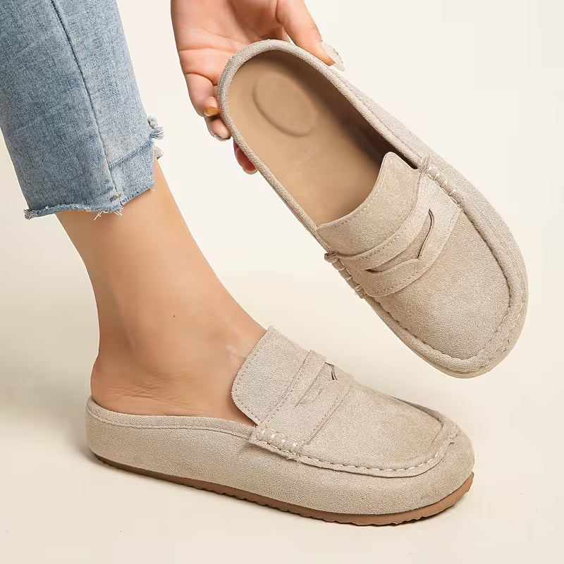 Nora Suede Mule Loafers