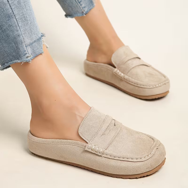 Nora Suede Mule Loafers