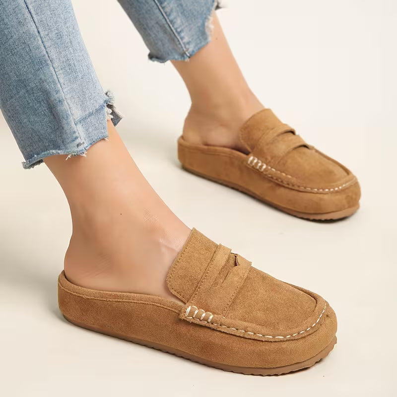 Nora Suede Mule Loafers
