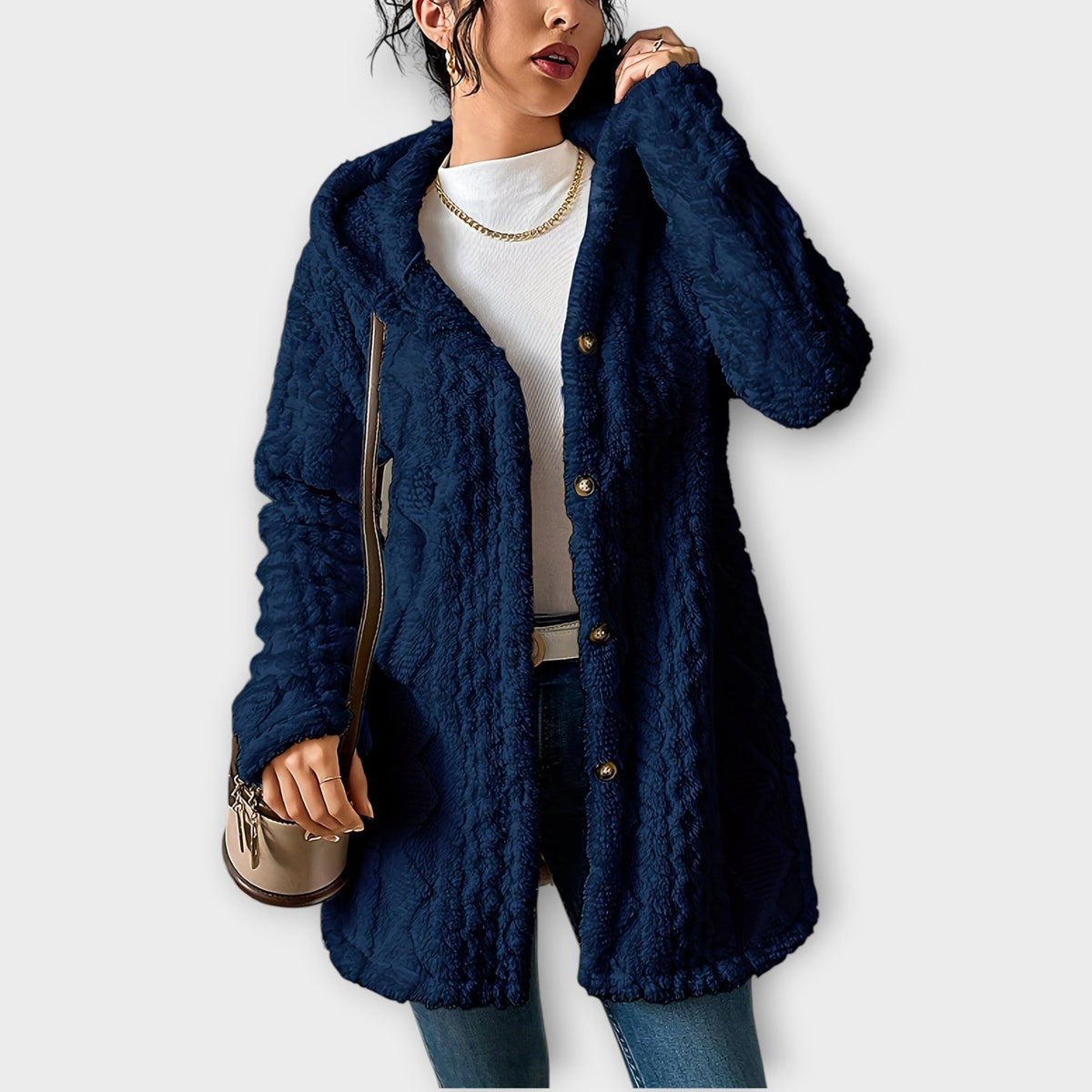 Textured Hooded Winter Jacket