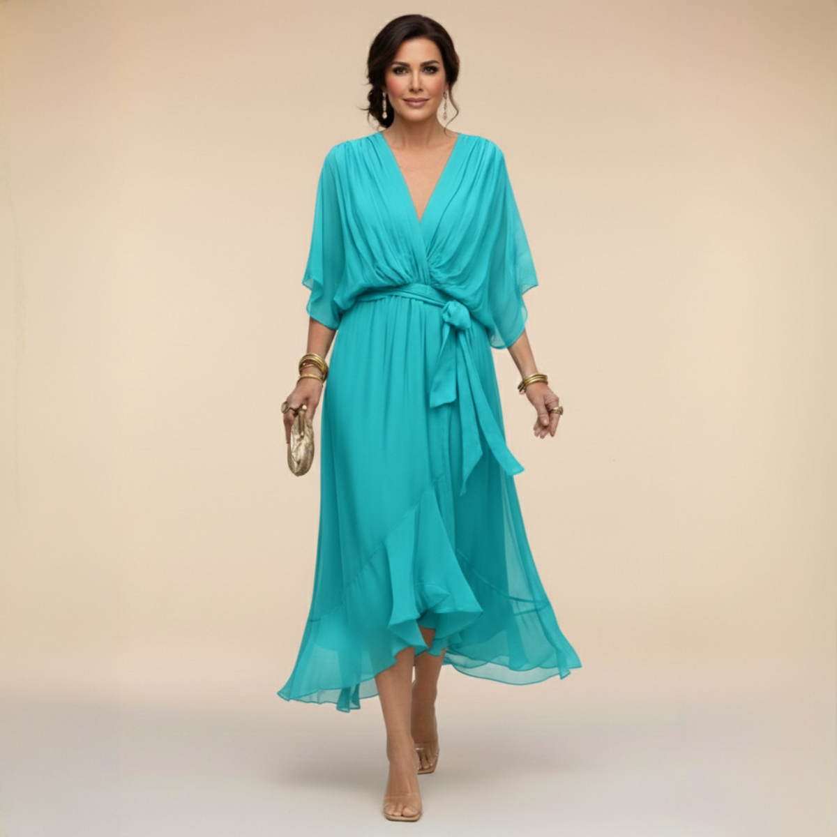 Chiffon V-Neck Dress