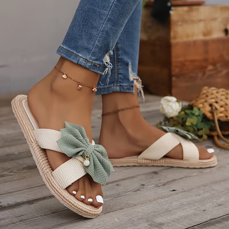Bella Bow Espadrille Slides