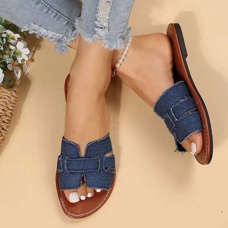 Demi Denim Slides