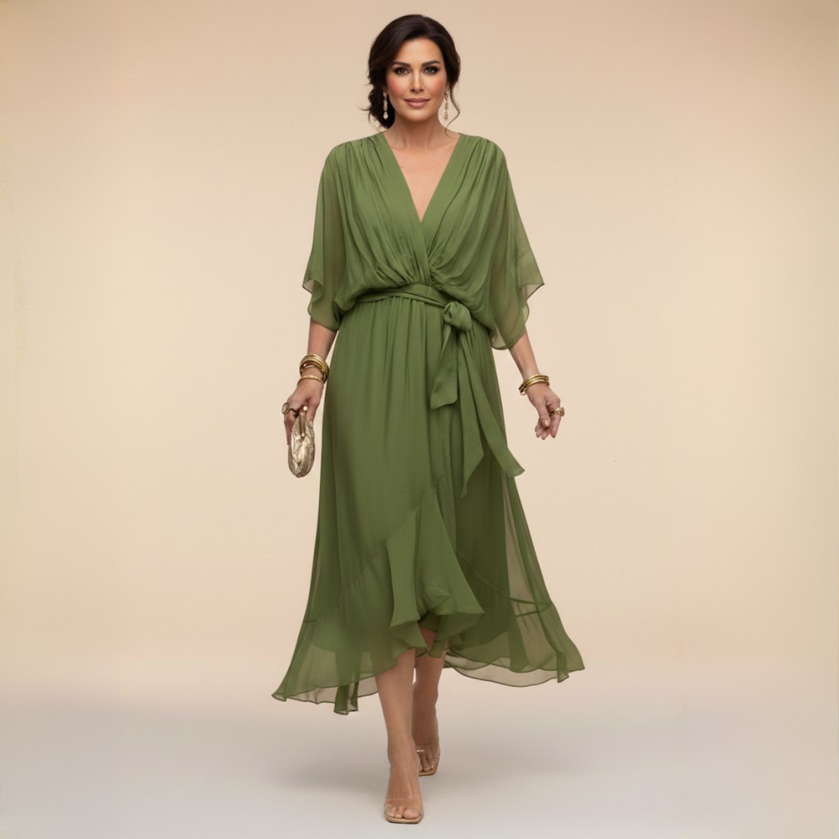 Chiffon V-Neck Dress