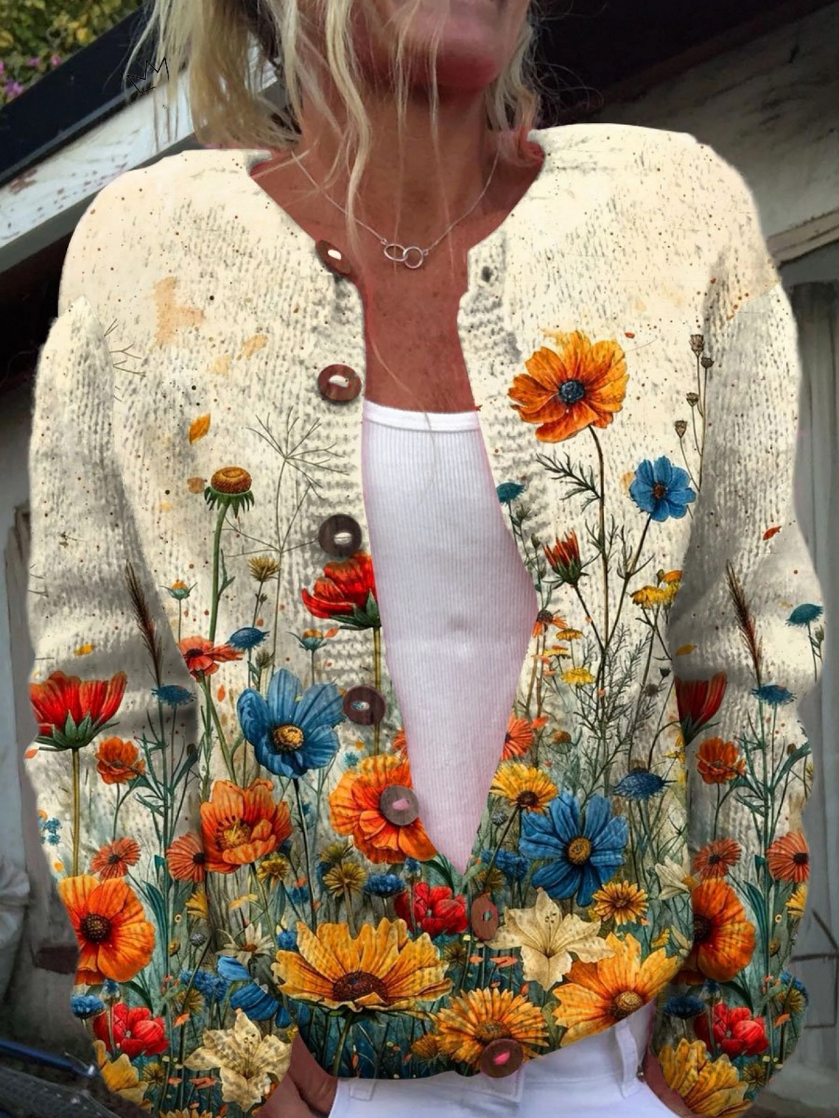Tansy | Floral-Print Cardigan