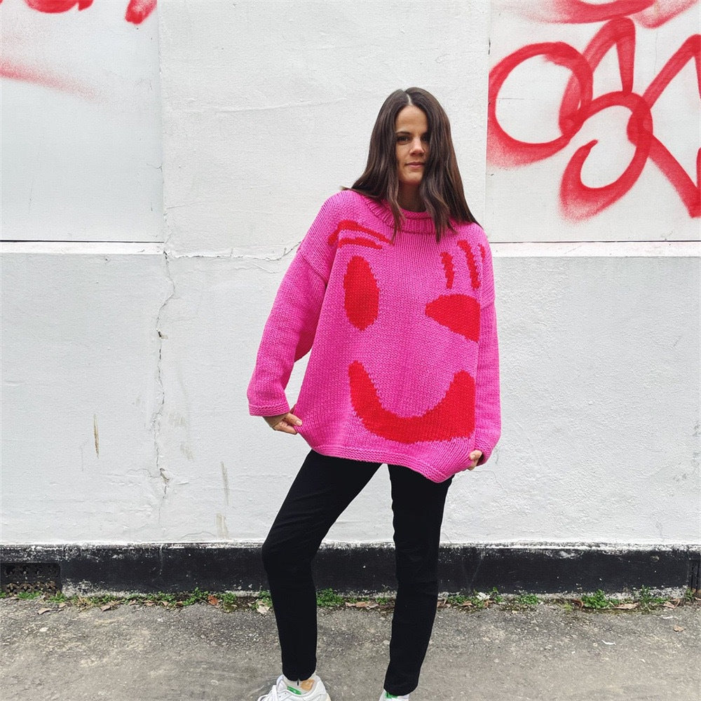 Darlene | Smiley Face Knit Sweater